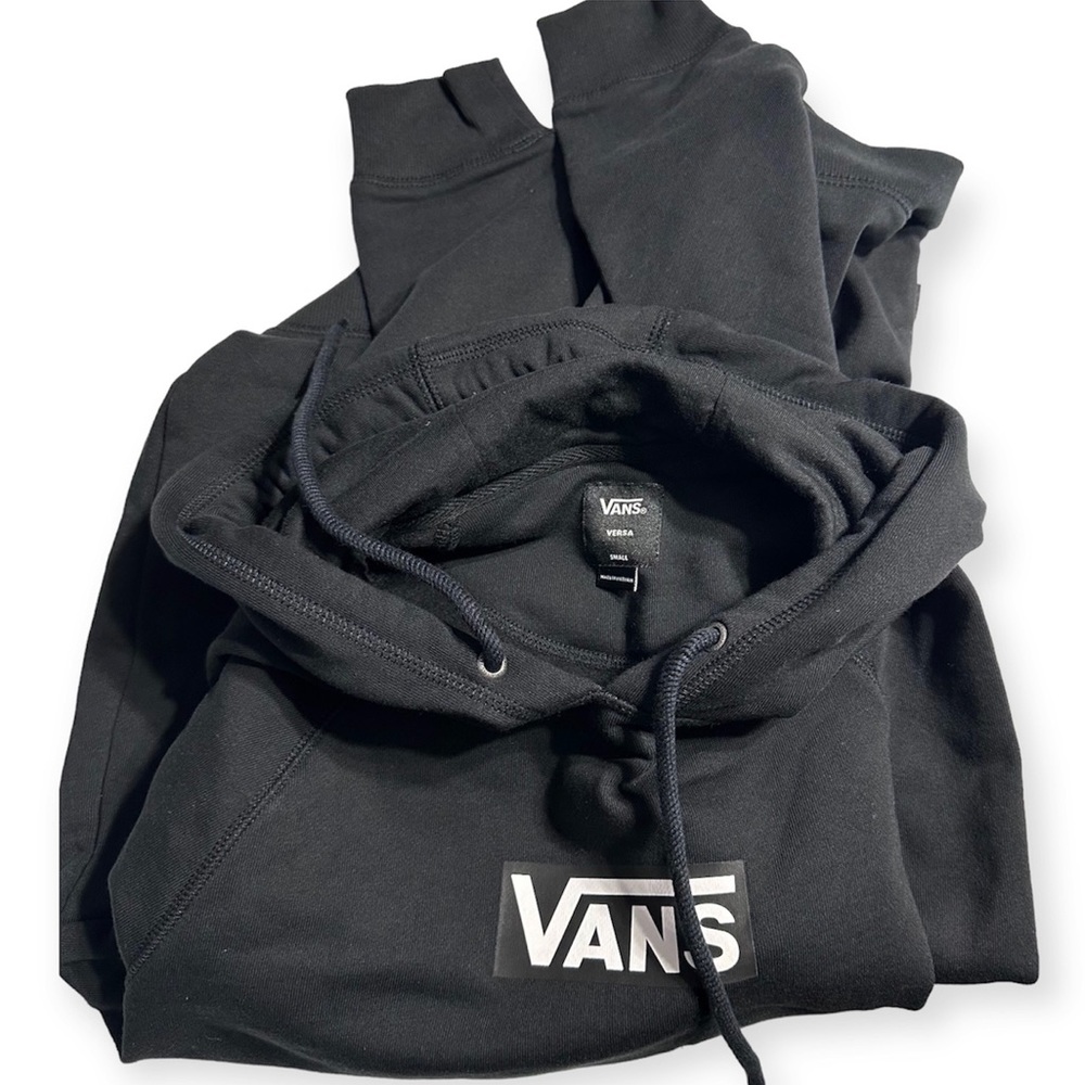 Vans Versa Mens Skateboard Black Standard Drawstring Hoodie Street Style Size S - Picture 4 of 8